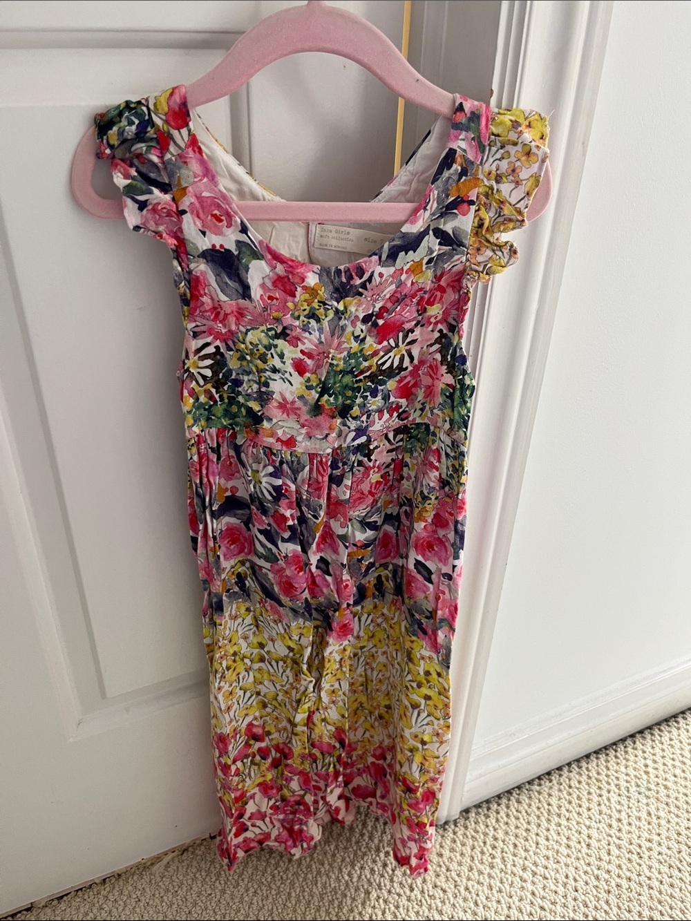 Zara Floral Dress in Pink, Yellow, Green, Navy